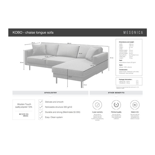 Rjava kotna sedežna garnitura MESONICA Kobo, desni kot-image-4