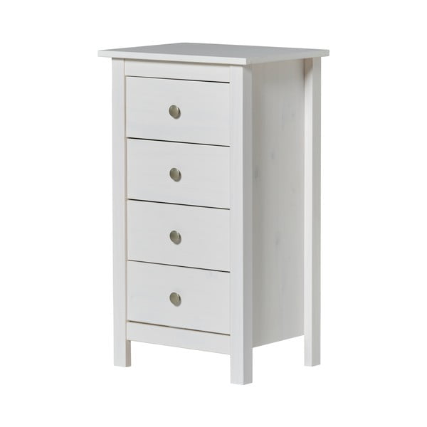 Bela visoka komoda iz masivnega bora 46x80 cm Berna – Marckeric-image-2