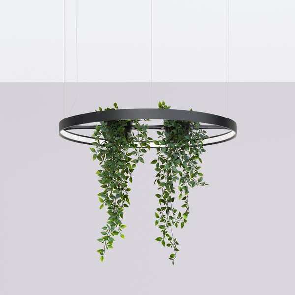 Črna aluminijasta LED viseča svetilka ø 78 cm RIO – Thoro-image-4