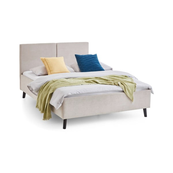 Bež oblazinjena zakonska postelja z letvenim dnom 140x200 cm Piano – Meise Möbel-image-3