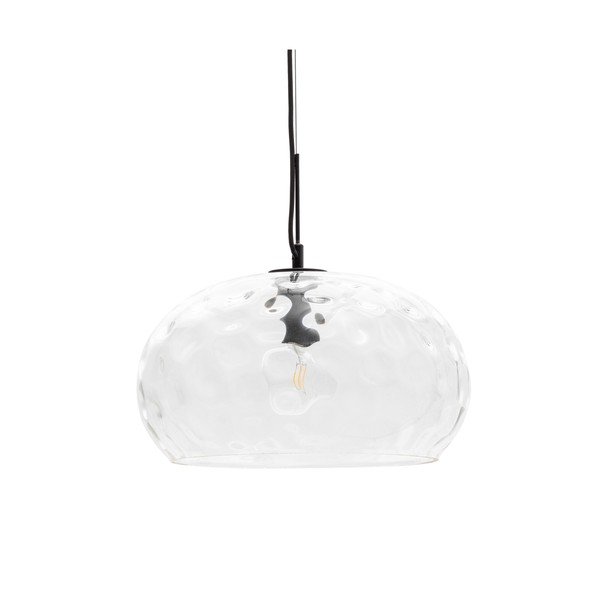 Črna viseča svetilka s steklenim senčilom ø 40 cm Balma – Kave Home-image-2