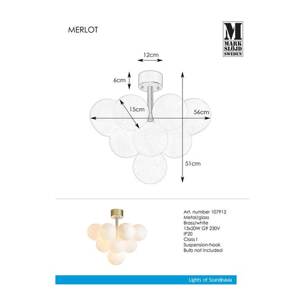 Stropna svetilka Markslöjd Merlot Plafond Brass 13L-image-2