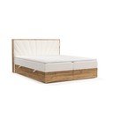 Boxspring postelja s prostorom za shranjevanje v kremno beli in naravni barvi 160x200 cm Asahi – Maison de Rêve