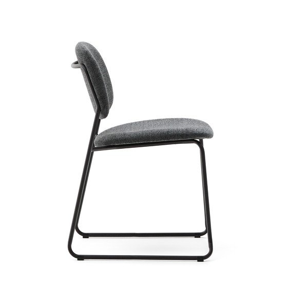 Temno siv kovinski jedilni stol z možnostjo nalaganja Meli – Kave Home-image-3