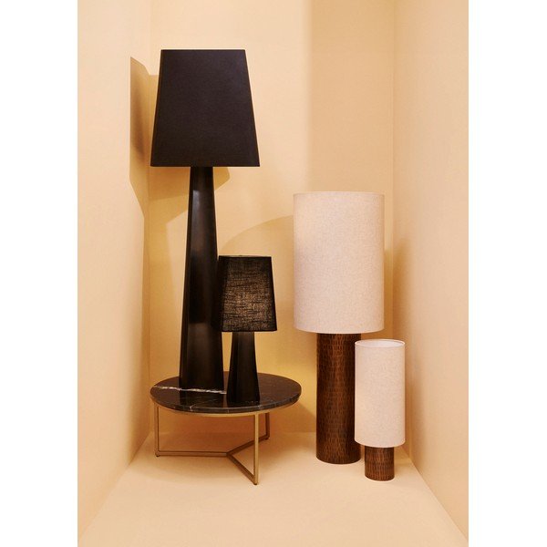 Črna stoječa svetilka s tekstilnim senčilom (višina 151 cm) Tripura – Bizzotto-image-1