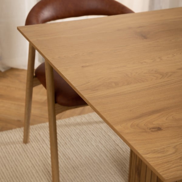 Jedilna miza z mizno ploščo v hrastovem dekorju 100x210 cm Colima – Actona-image-2