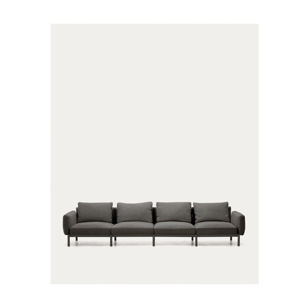 Temno siv vrtni modularni kavč 370 cm Sorells – Kave Home-image-4