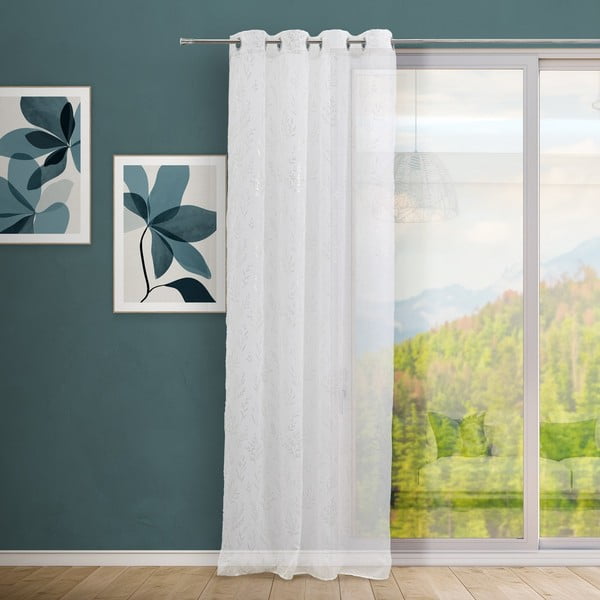Srebrno-bela prosojna zavesa 140x260 cm Buds – Casa Selección-image-1