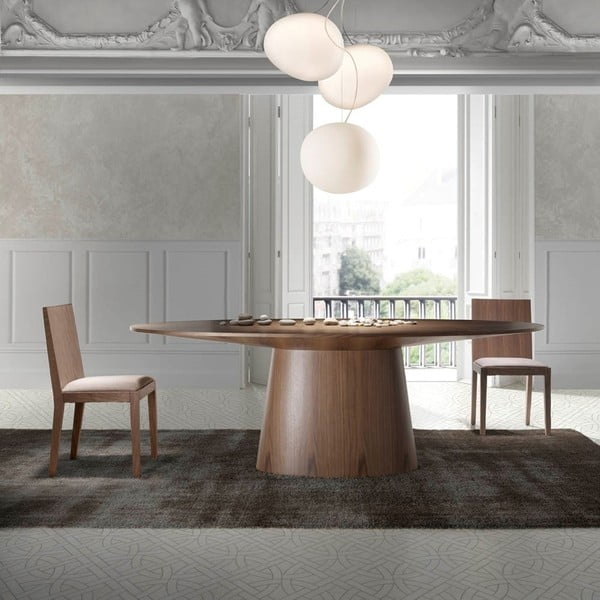 Ovalna jedilna miza v orehovem furnirju Ángel Cerdá Luis-image-3