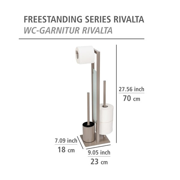 Svetlo rjavo držalo za toaletni papir s straniščno krtačo Wenko Rivalta-image-4