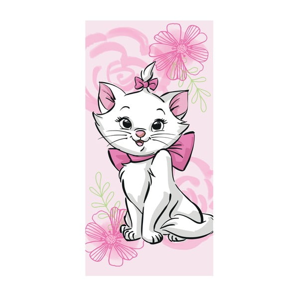Rožnata bombažna otroška brisača 70x140 cm Marie Cat – Jerry Fabrics