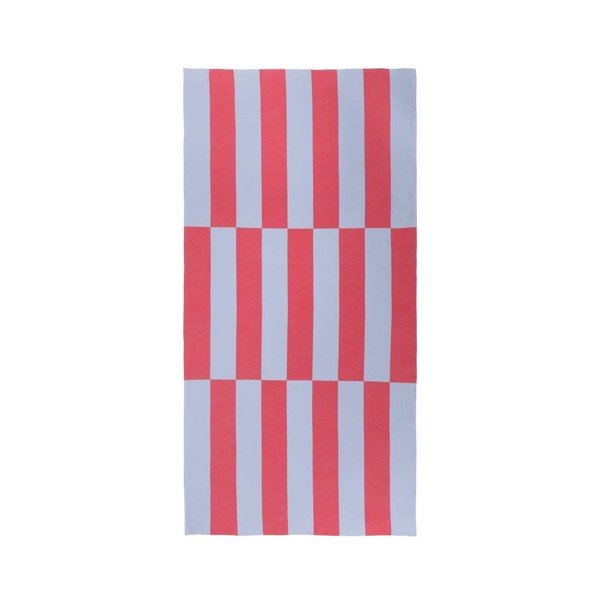 Rdeča/svetlo modra bombažna brisača za na plažo 100x160 cm Su – noo.ma