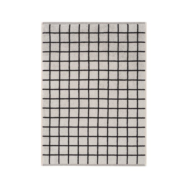 Črna/bež bombažna brisača 50x70 cm Grid – Jotex-image-2