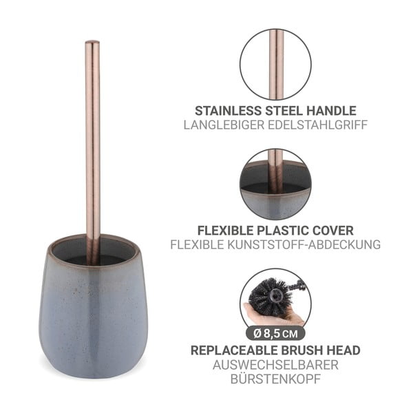 Siva keramična WC ščetka Sirmione – Wenko-image-2