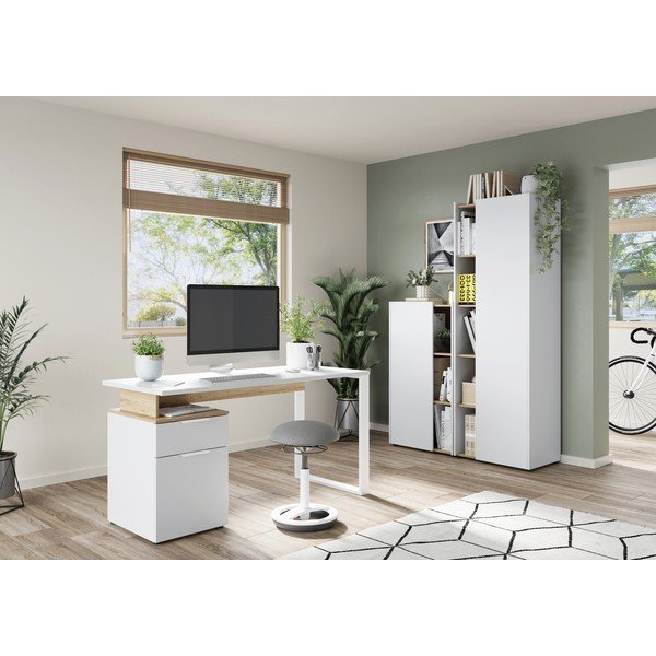 Pisalna miza z belo mizno ploščo 61x140 cm Hasselt – Germania-image-1