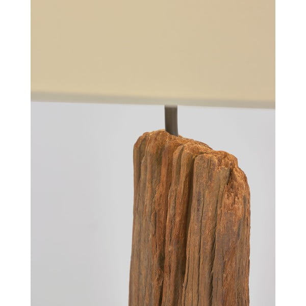 Bela/rjava stoječa svetilka s tekstilnim senčilom (višina 175 cm) Powell – Kave Home-image-4