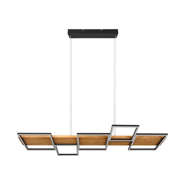 LED zatemnitvena viseča svetilka v črni in naravni barvi Harper – Trio
