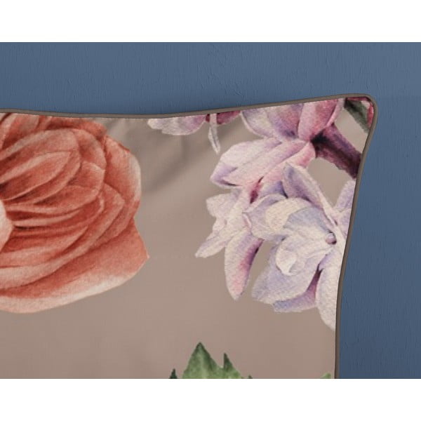 Siva/rjava podaljšana posteljnina za zakonsko posteljo iz bombažnega satena 240x220 cm Fiori – Descanso-image-3