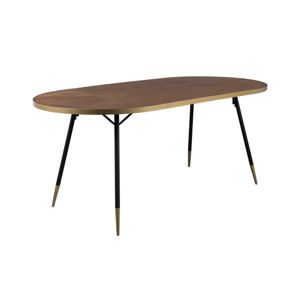 Jedilna miza z mizno ploščo v jesenovem dekorju 90x180 cm Denise – White Label-image-2