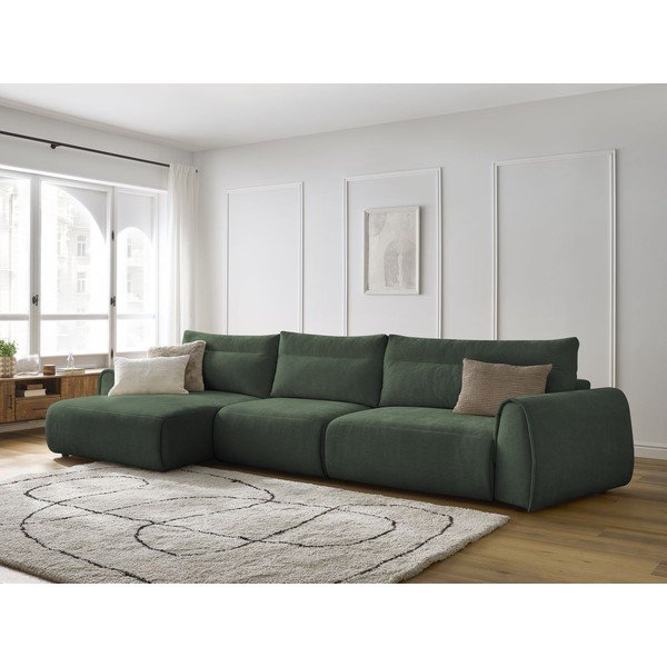 Temno zelena kotna sedežna garnitura Aden – Bobochic Paris-image-1