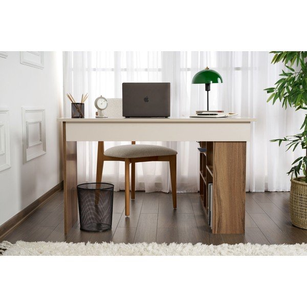Pisalna miza v orehovem dekorju 120x130 cm Vesper – Kalune Design-image-3