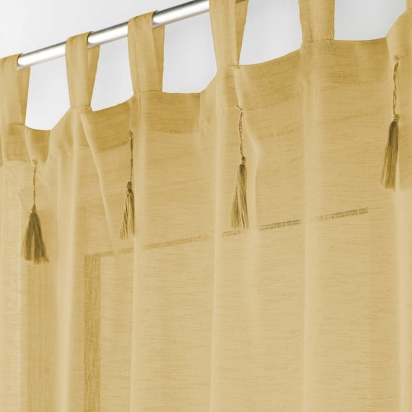 Rumena prosojna zavesa 140x240 cm Dalila – douceur d'intérieur-image-1