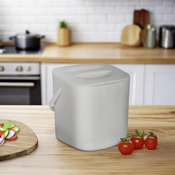 Svetlo siv koš za biološke odpadke 3 l Conny – Wenko-image-1
