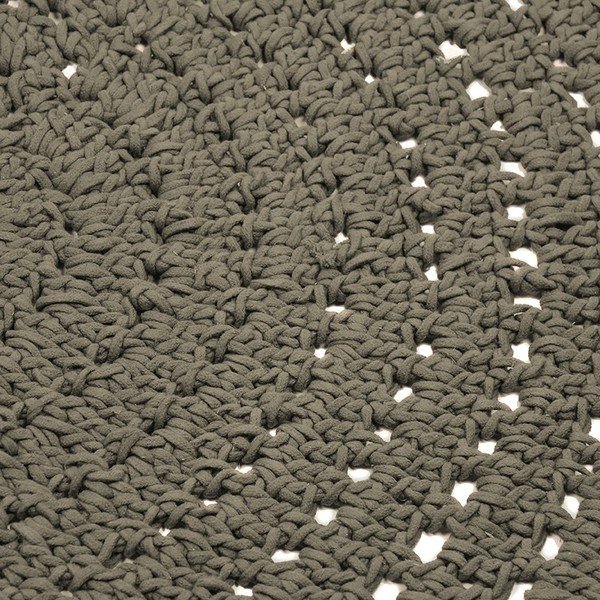 Temno zelena okrogla bombažna preproga LABEL51 Knitted, ⌀ 150 cm-image-2