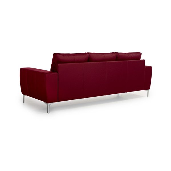 Rdeča usnjena zofa Scandic Twigo, 227 cm-image-3