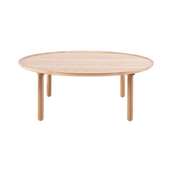Okrogla mizica iz hrastovega lesa v naravni barvi ø 100 cm Mu - Gazzda