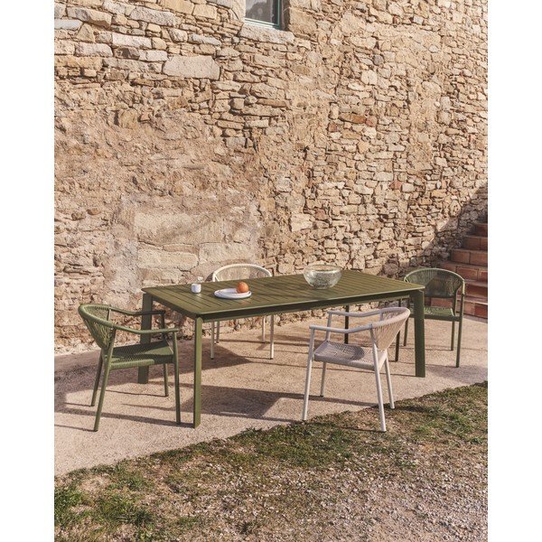 Kovinska vrtna miza 100x205 cm Brela – Kave Home-image-1