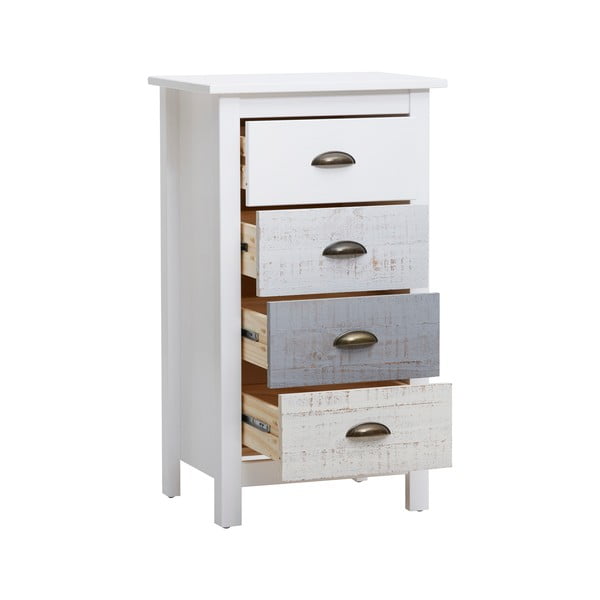 Visoka belo-siva komoda s 4 predali Marckeric Romantica, 46 x 80 cm-image-4