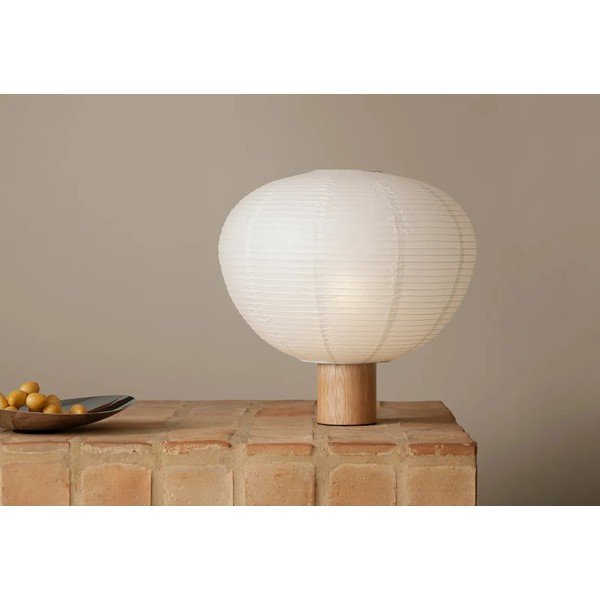Bela/v naravni barvi namizna svetilka s papirnatim senčilom (višina 45 cm) Kami – Blomus-image-1