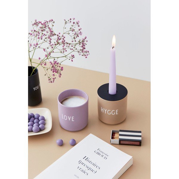 Komplet 4 črnih porcelanskih svečnikov Design Letters-image-1