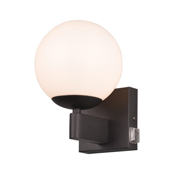 Mat črna stenska svetilka ø 14 cm Kula – Trio