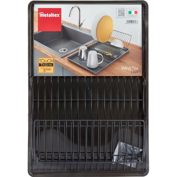 Antracitno siv odcejalnik iz nerjavečega jekla Metaltex Lava-image-3