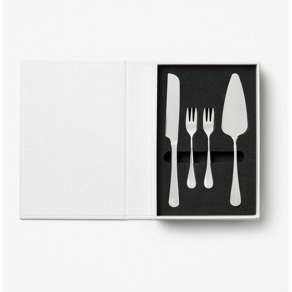 Bele/v srebrni barvi desertne vilice v kompletu iz nerjavečega jekla The Essentials Cake Tools – Printworks