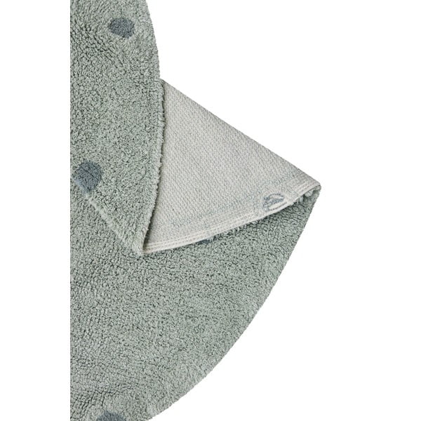 Svetlo zelena pralna ročno tkana bombažna otroška preproga ø140 cm Round Dot Blue Sage – Lorena Canals-image-4