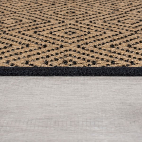 Tekač za stopnice iz jute v črni in naravni barvi 60x800 cm Diamond – Flair Rugs-image-4