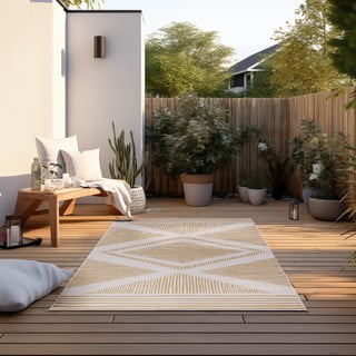 Oker rumena/kremno bela zunanja preproga 80x150 cm Gemini – Elle Decoration