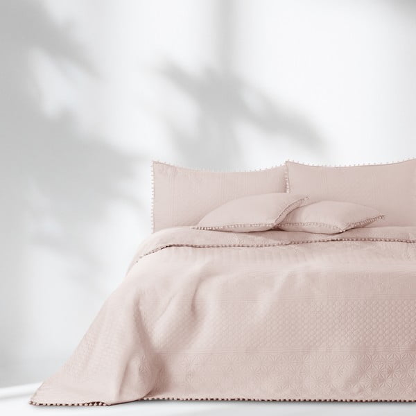 Nežno rožnato posteljno pregrinjalo AmeliaHome Meadore, 220 x 240 cm