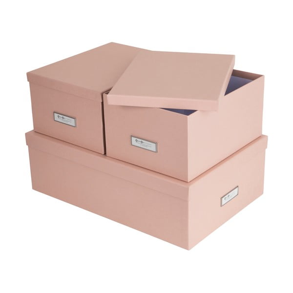 Kartonaste škatle za shranjevanje s pokrovom v kompletu 3 ks Inge – Bigso Box of Sweden