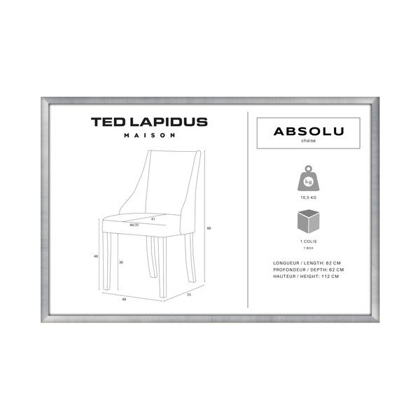 Antracitno siv stol s črnimi bukovimi nogami Ted Lapidus Maison Absolu-image-4