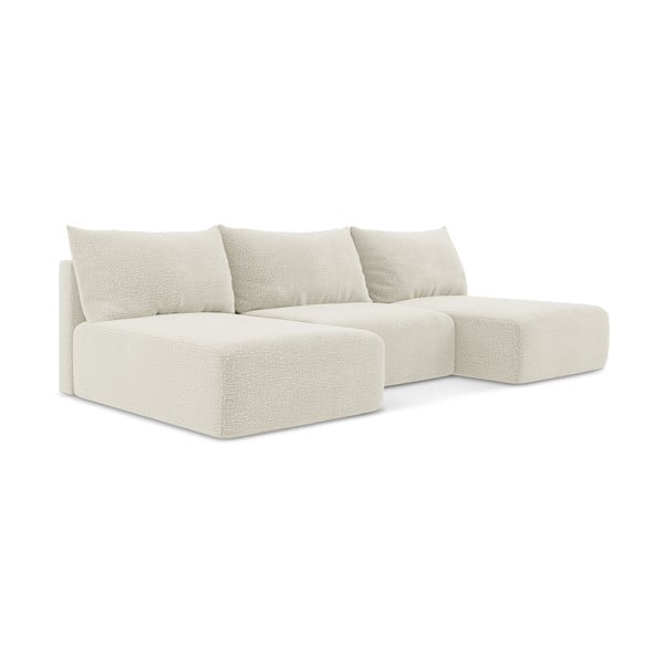 Kremno bela raztegljiva/s prostorom za shranjevanje kotna sedežna garnitura Kalena – Makamii-image-1