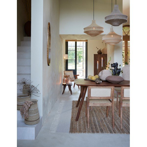 Rjava jedilna miza z mizno ploščo iz akacije 100x200 cm Quenza – Light & Living-image-1