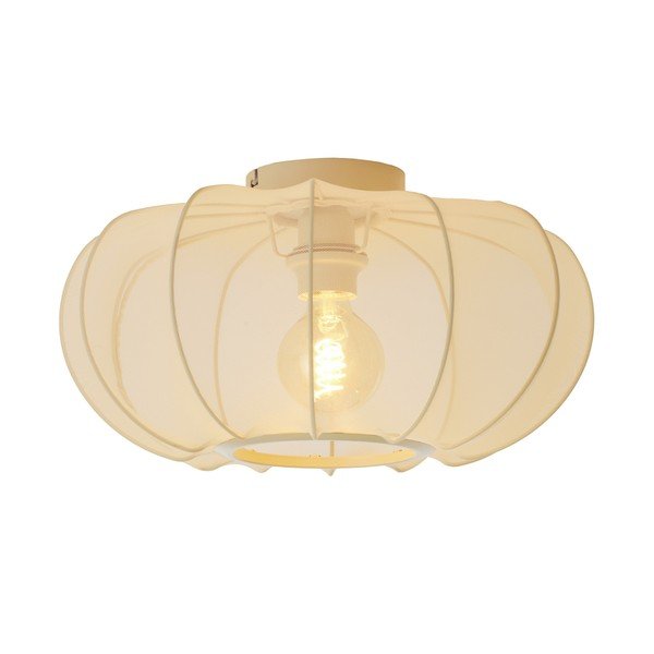 Kremno bela stropna svetilka s tekstilnim senčilom ø 40 cm Plumalia – Light & Living-image-1