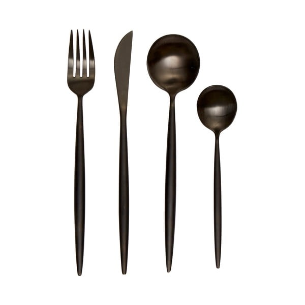 Črn pribor iz nerjavečega jekla 16 ks Modern retro – Premier Housewares