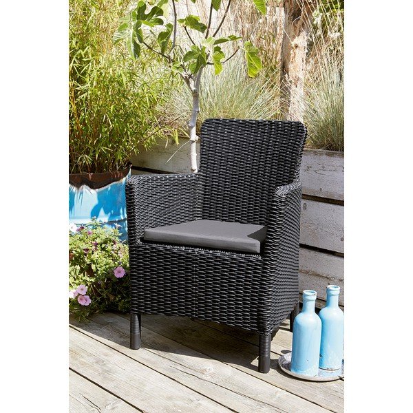 Antracitno siv plastičen vrtni fotelj Trenton – Keter-image-1