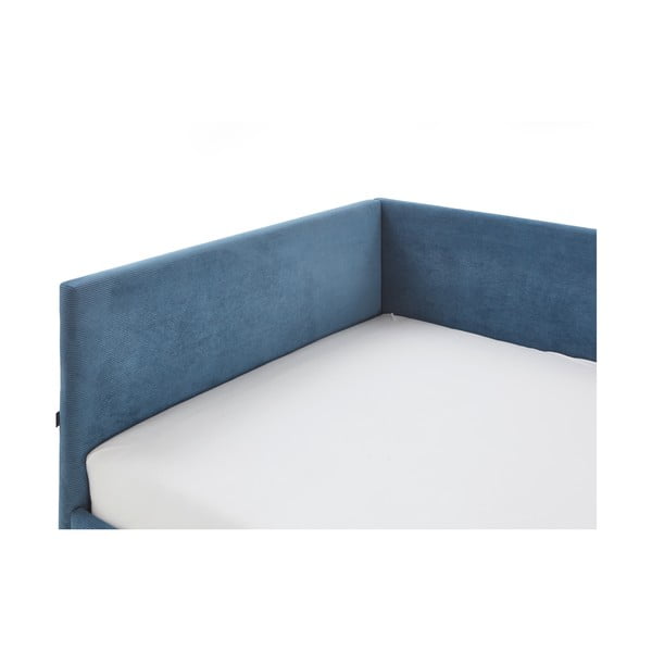 Modra oblazinjena kotna otroška postelja brez letvenega dna 140x200 cm Cool – Meise Möbel-image-4