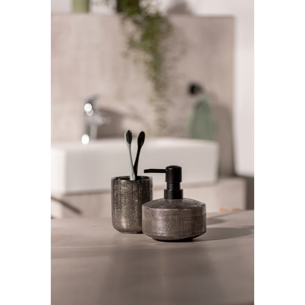 Keramičen lonček za zobne ščetke v srebrni barvi Rivara – Wenko-image-1